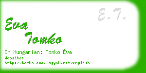 eva tomko business card